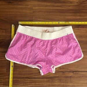 OP Pink and White Women's Athletic Beach Swim Shorts